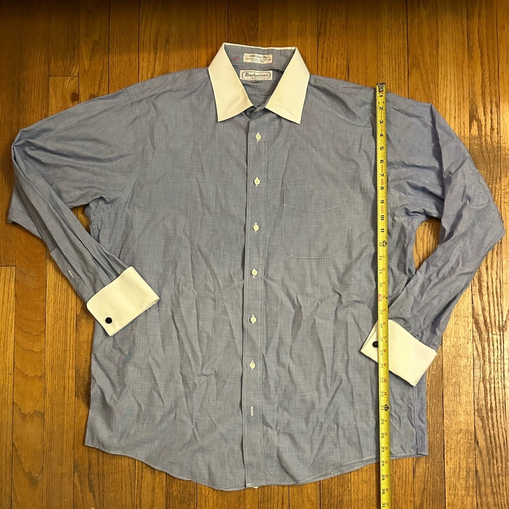 Burberry Blue Dress Shirt with White Details
